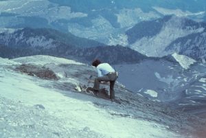 Steve Malone working on Mount St Helens prior to the eruption.
