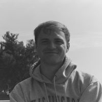 Black and white close up of Nolan English.