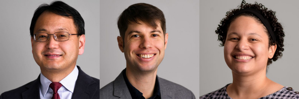 Headshots of Fang-Zhen Teng, Joshua Krissansen-Totton, and Michelle Muth.