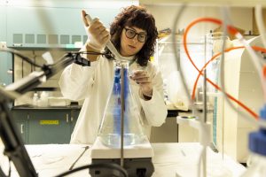 Autumn Downey in the lab.