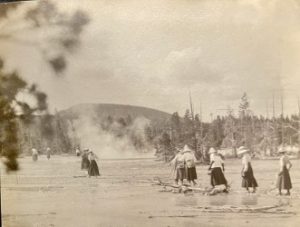 Students conducting fieldwork in Yellowstone National Park.